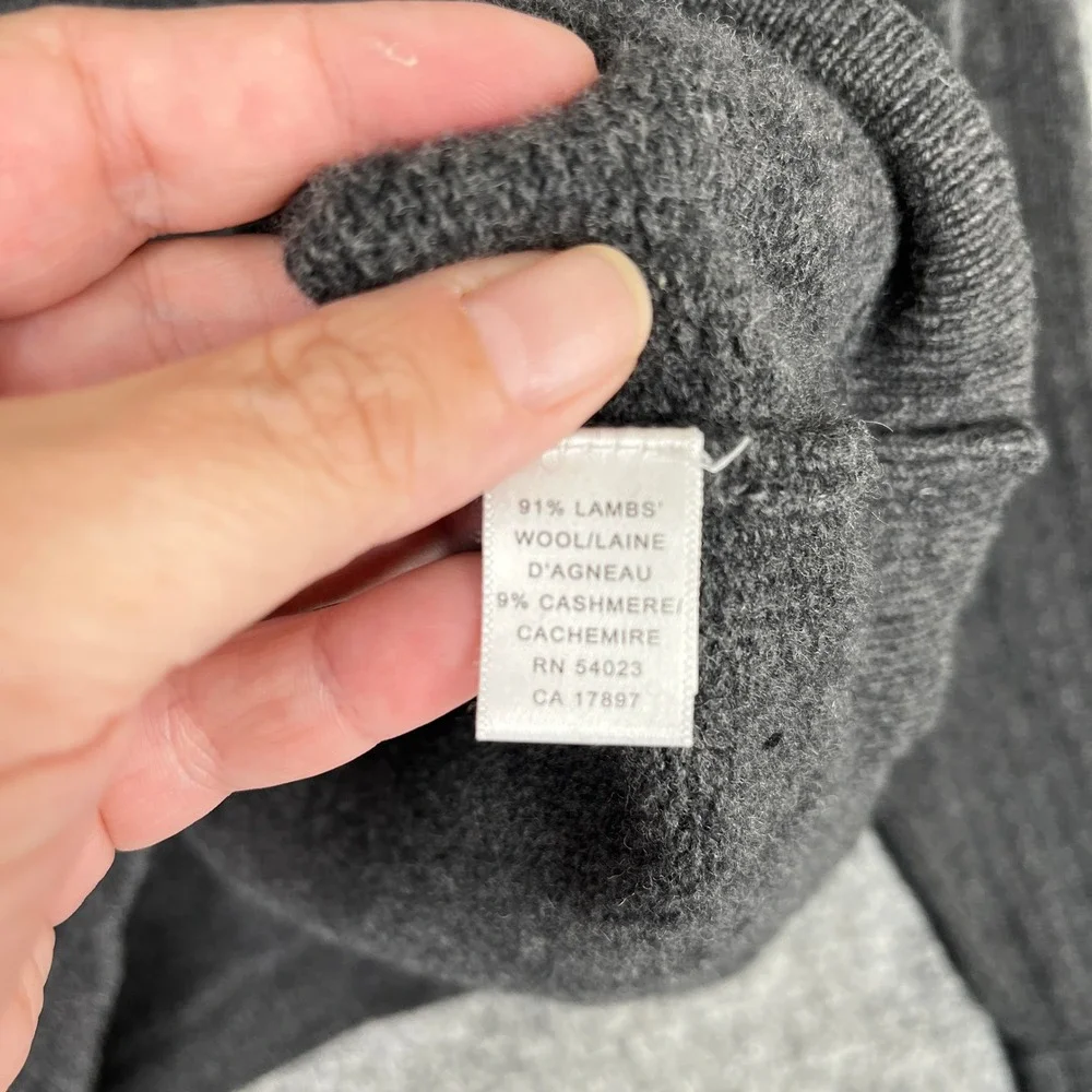 Vintage Banana Republic Lambswool Cashmere Sweater Mens L Gray Elbow Patch Y2K‎